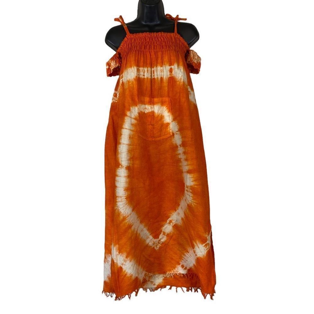 Tangerine ￼Front Pocket Tie Dye Sundress